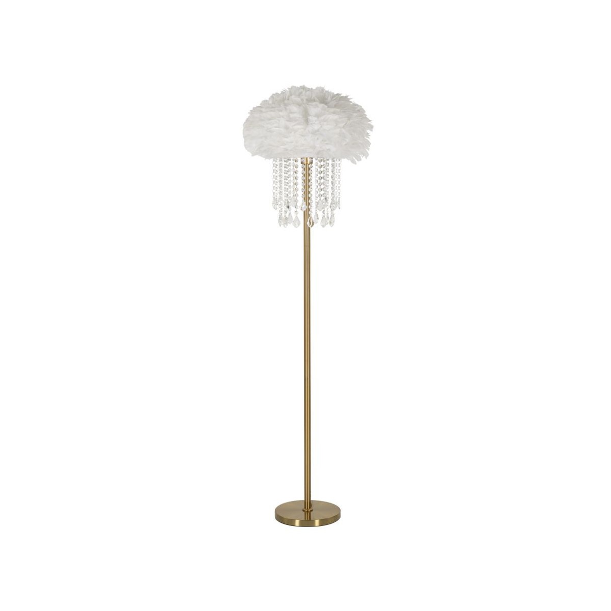 Lampadaire or imitation plume Diamon 165cm au design luxueux et épuré