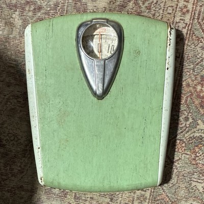 Borg Vintage Dial/Mechanical Bathroom Scale, Metal, Green & White