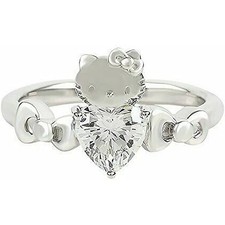 1.00CT Heart Lab Created Women Hello Kitty En...
