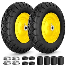FlatFree Pneu de brouette 4.80/4.008, PunctureProof Remplacement solide, 2Pack