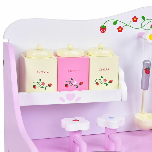 Kids Wooden Play Set Strawberry Pretend Cooking Playset Kitchen Toy Toddler New - Picture 6 of 11