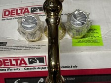 Delta Lavatory faucet 4555PB, 3 Hole Mini Wide Spread w/ Pop Up Assembly