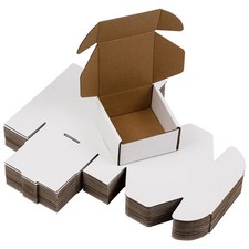 4x4x2 Inches Shipping Boxes Pack of 25, White Corrugated Cardboard Boxes for ...