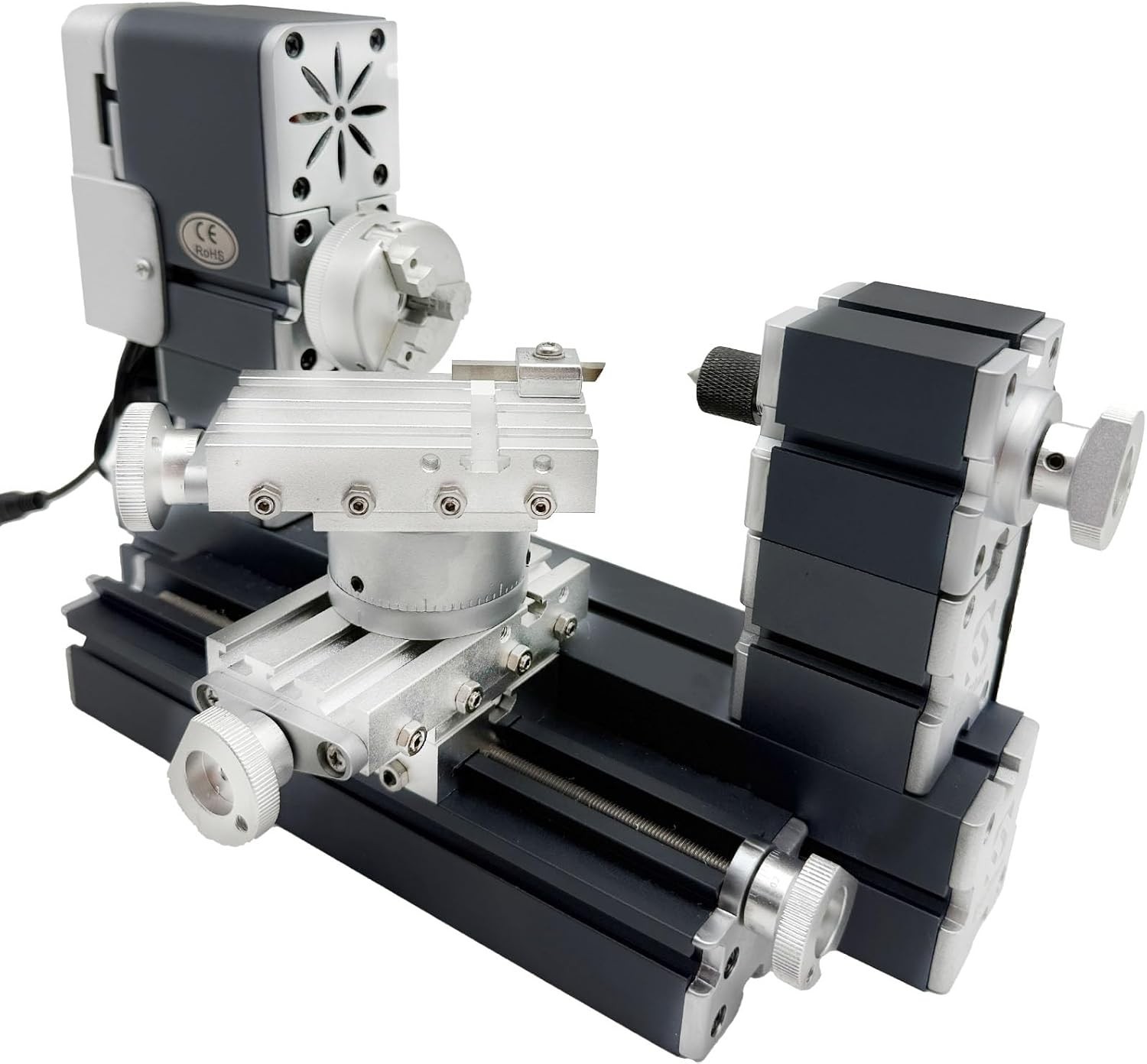 High Power 60W Powerful Mini Metal DIY 4-Axis Rotating Lathe Lathes Machine Tool