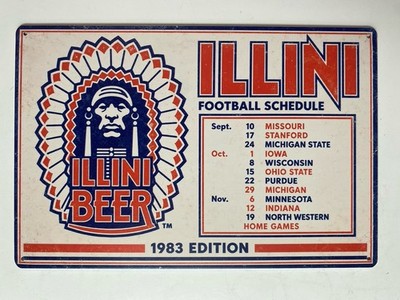 Illinois University Fighting Illini Beer Sign - Retro 1983 - Great Lakes Brewing