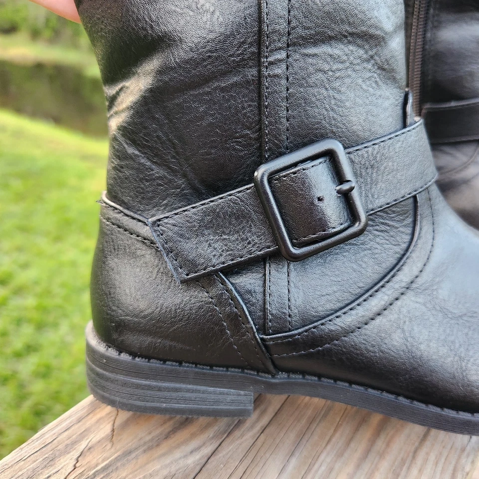 Cat And Jack Riding Knee Tall Zip Boots Black Girls Size 3 Little Kids (8 years) - Image 2 of 4