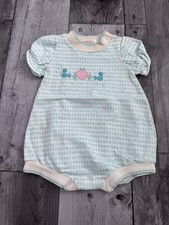 Vintage Health Tex Birds Apple Embroidered Bubble Romper Size 12 Months