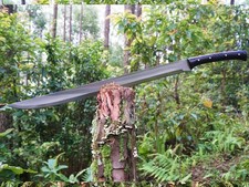 Custom Handmade Carbon Steel Blade Exquisite Machete Sword Hunting Sword Camping