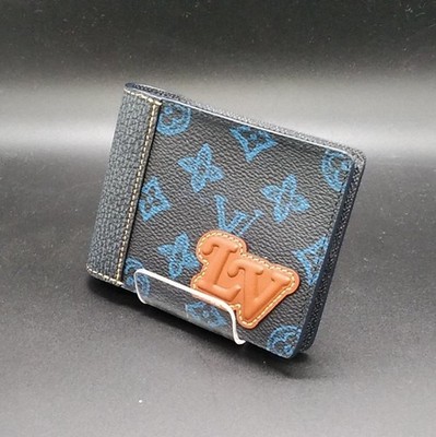 Louis Vuitton Slender Wallet M81821 Monogram Record Canvas Navy Boxed