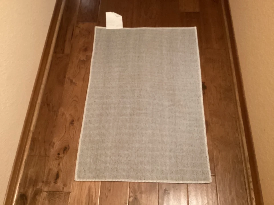 DECOMALL Jasmine Lo-Pile Blue Palm Leaf Door Mat 2’x3’ Washable Non-Slip - Image 3 of 3