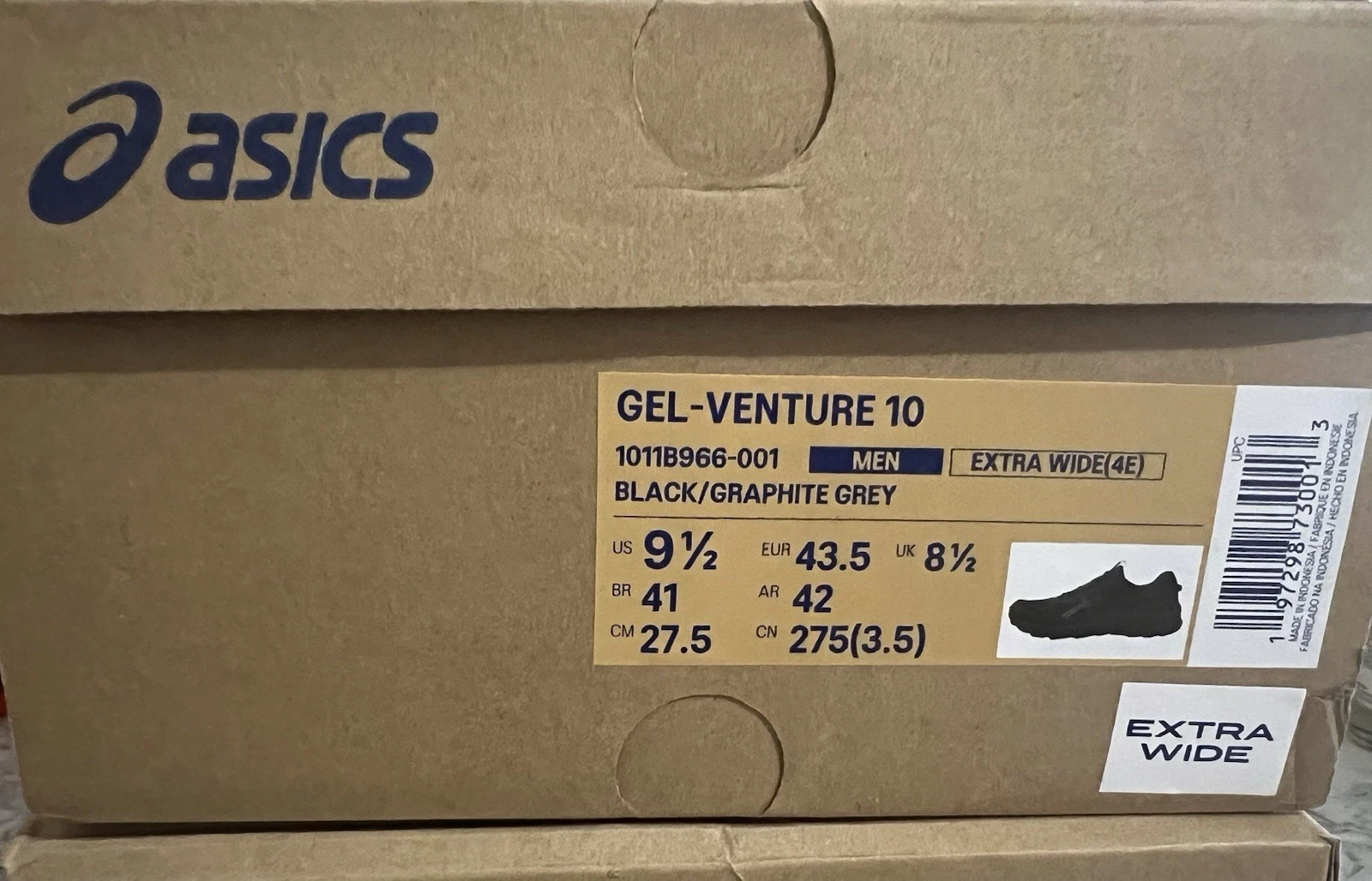 Asics Gel Venture 10 Mens Size 9.5 Trail Runners (4E Extra Wide) (001) BIG SALE!