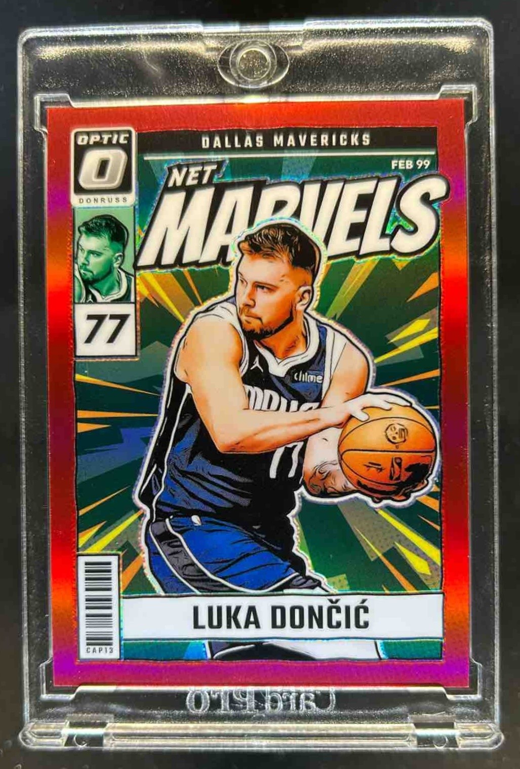 Luka Doncic 2024 Optic #17 Net Marvels - Red /99 Price Guide