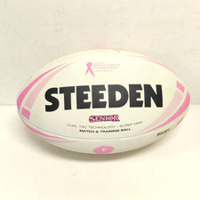 Vintage Steeden Senior Size 5 Match Rugby Ball Breast Cancer Foundation New