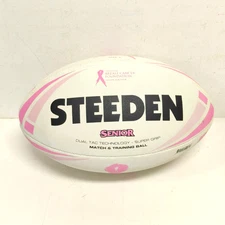 Vintage Steeden Senior Size 5 Match Rugby Ball Breast Cancer Foundation New 