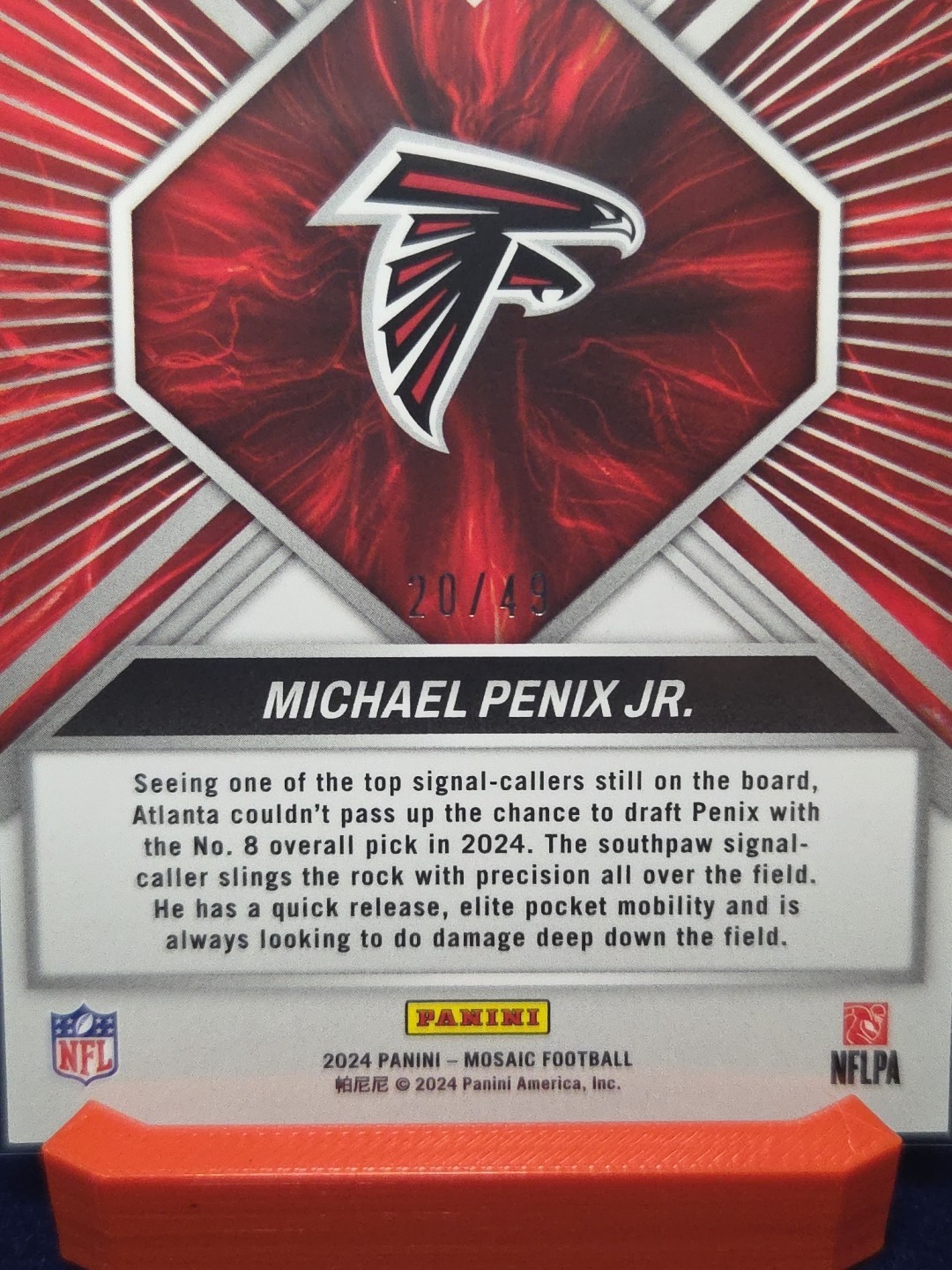 2024 Panini Mosaic Overdrive Michael Penix Jr. #4 Purple Mosaic Prizm /49 (RC)