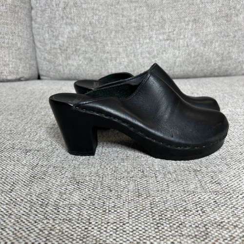 Sven Clogs Women 39 Wooden Heel Black Color Slip On Mules Size 39 - Picture 6 of 9