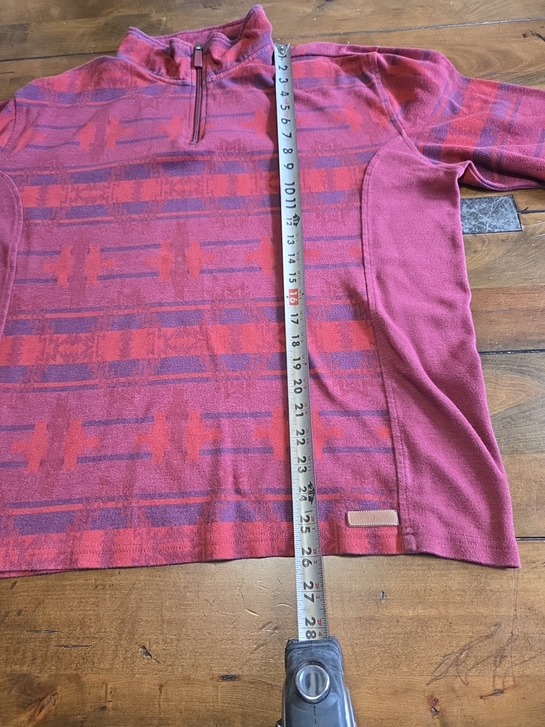 Powder River Outfitters Panhandle Mens Large Aztec 1/4 Zip Pullover Burgundy L image 7