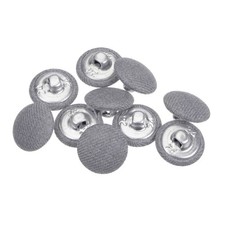 10pcs Fabric Cloth Covered Button 15mm Metal Round Sewing Buttons Grey