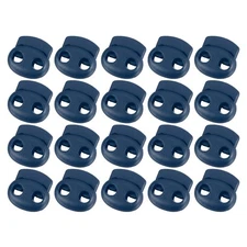 Plastic Spring Cord Locks, 20Pcs Shoe Lace Tie Lock (Navy)