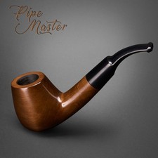 Mr.Brog  GENUINE HAND MADE WOODEN SMOKING PIPE PEAR no.27 " Big Horn "   Brown