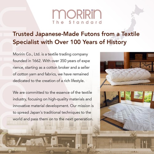 Coprimaterasso con Cerniera per Pavimento Futon Giapponese, 100% Cotone, Made in Japan,... - Foto 6 di 6