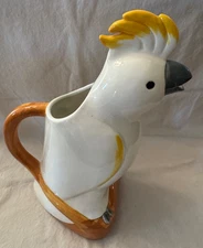 VTG Taffy Dahl Cockatoo 10" Pitcher Vandor Imports San Francisco Made in Japan