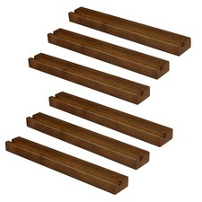 Ilyapa Wood Vinyl Wall Mount - 6 Pack Espresso Record Shelf to Display Your LP -