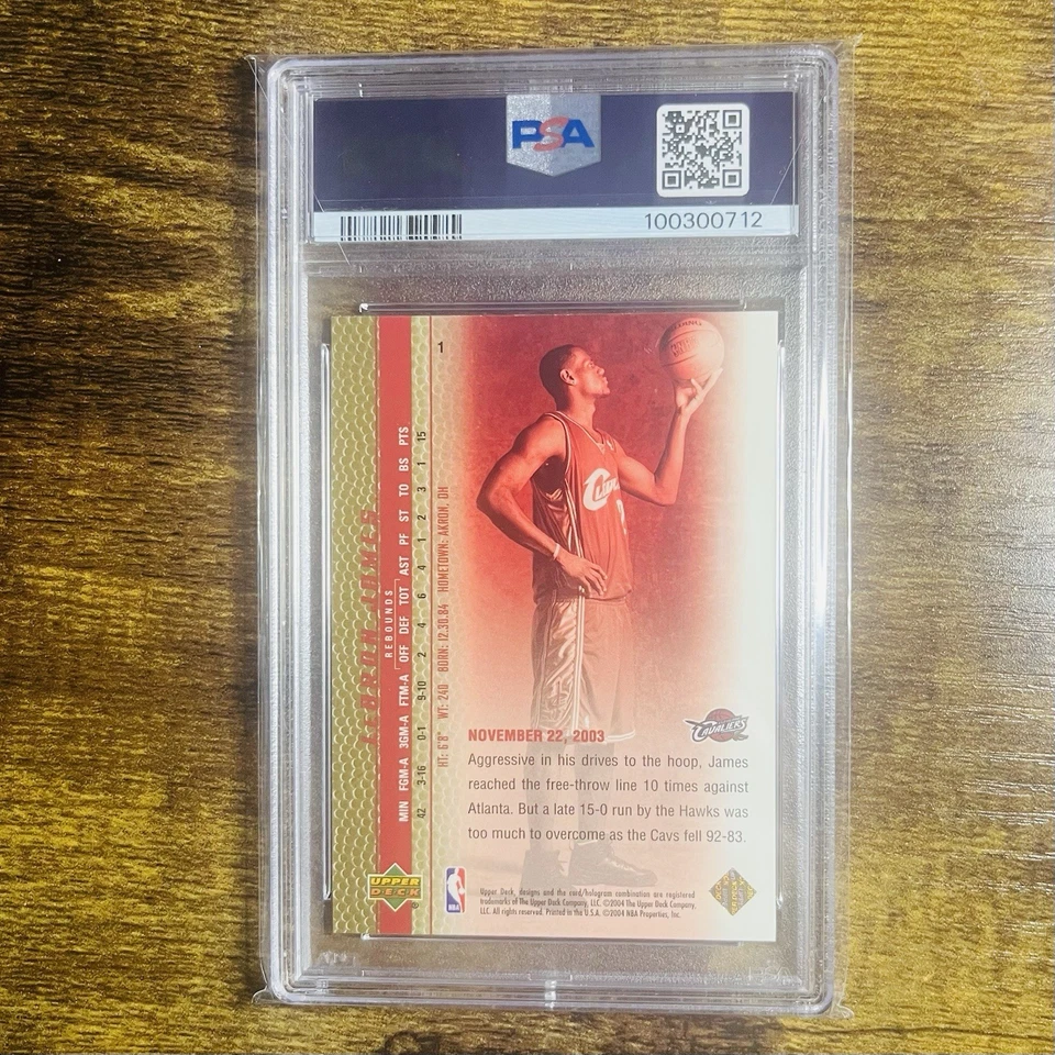 2003 UD Phenomenal Beginnings LeBRON JAMES Gold Rookie #1 First in Set PSA 10 - Image 3 of 3