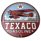 Vintage Texaco Gasoline Gas Pump Sign - Original Aviation Porcelain Sign