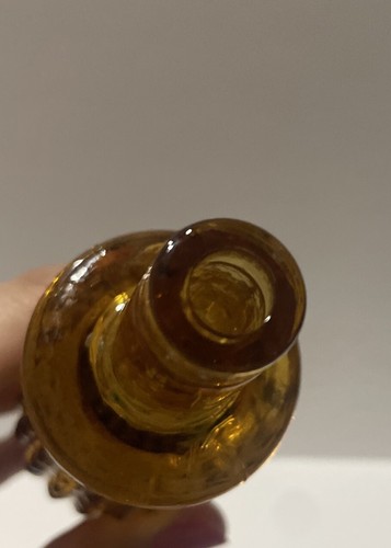 Vintage! MCM Empoli 22.5” Amber Pineapple Diamond Point Genie Bottle W Stopper - Picture 9 of 14