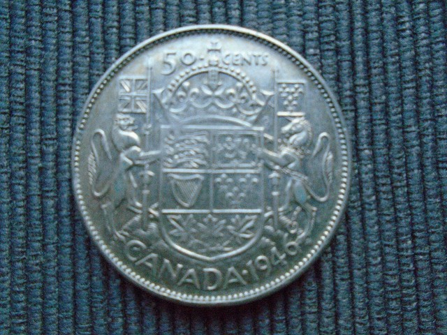 50 CENTS CANADA 1946 GEORGIVS VI D:G:REX ET IND:IMP: gebraucht silber 50 CENTS CANADA 1946 GEORGIVS VI D:G:REX ET IND:IMP: gebraucht silber