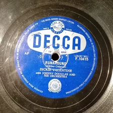 Dickie Valentine ‎– Mister Sandman / Runaround - Decca F.10415- 78rpm Shellac
