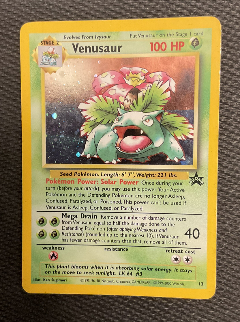 VENUSAUR BLACK STAR PROMO 13 HOLO RARE POKEMON CARD NM Game boy