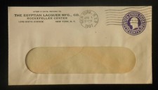 1937 POSTAL HISTORY The Egyptian Lacquer Mfg. Co. Rockefeller Center 6th NYC NY