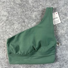 Lululemon Align Asymmetrical Bra Light Support C/D Cup MEFO Forrest Green 2  4