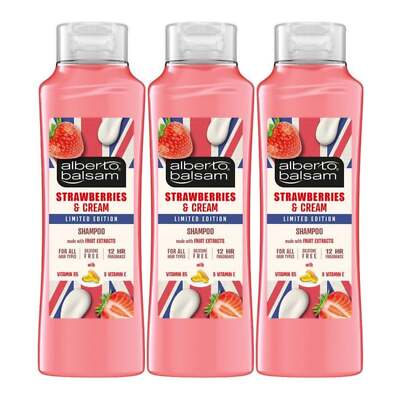 Alberto Balsam Strawberries & Cream Shampoo - Limited Edition, 12oz (Pack of 3)
