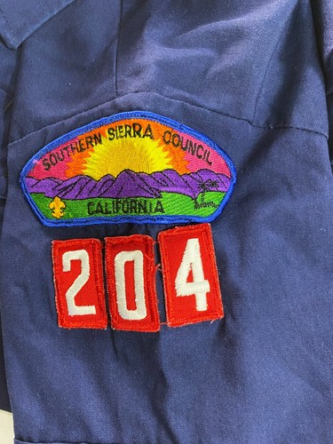 Boy Scouts Of America Boys Shirt Size LG 14-15 Blue Collared Pockets Button Up - Picture 3 of 9