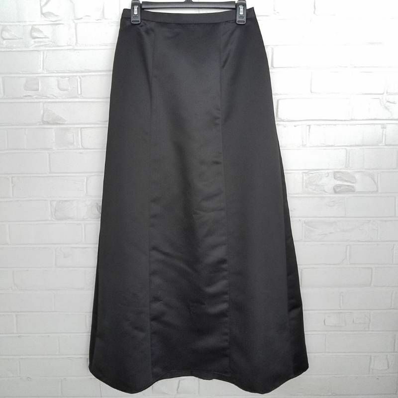 Womens Formal A Line Skirt Black Long Maxi Lined Zipper 12 Eden