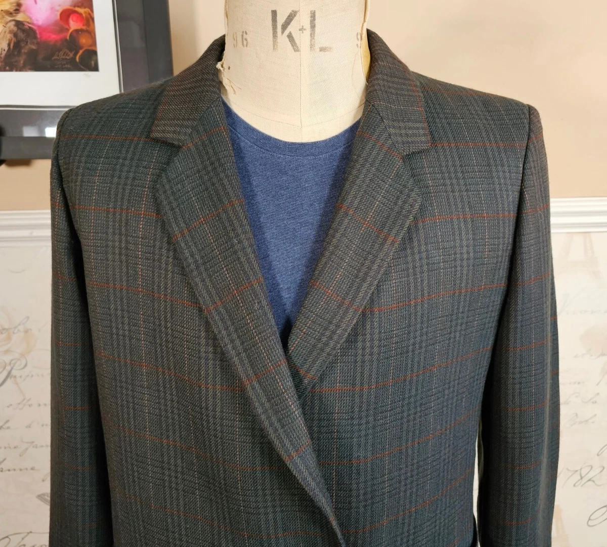 Chaqueta de Colección Burberry Para Mujer Reino Unido 10-12 Regular 100% Lana Verde Tartán Blazer