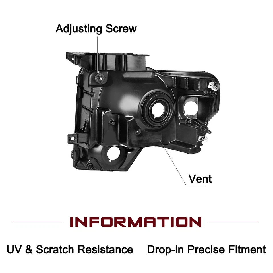 Faros negros diestros+derechos para camioneta Ford F-150 F150 2009 2010 2011 2012 2013 2014 Foto 3 de 4