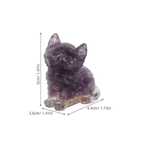 Crystal Cat Ornaments Small Figure Charming Fitness Amethyst Decorations - Picture 3 of 12