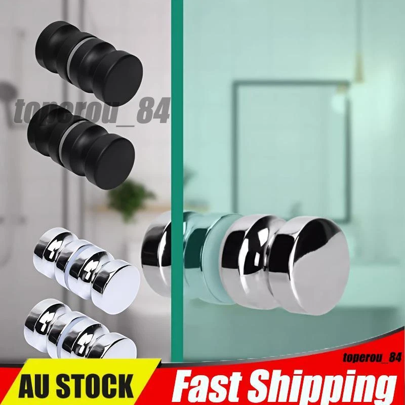 Back-to-Back Glass Door Knob Puller Push Handle Bathroom Shower AluminumAlloy