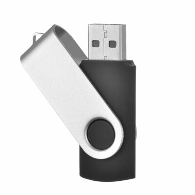 UNIREX SCHWARZ USB STICK SWIVEL aus 1GB bis 128GB und 4 Bügelfarben wählbar.