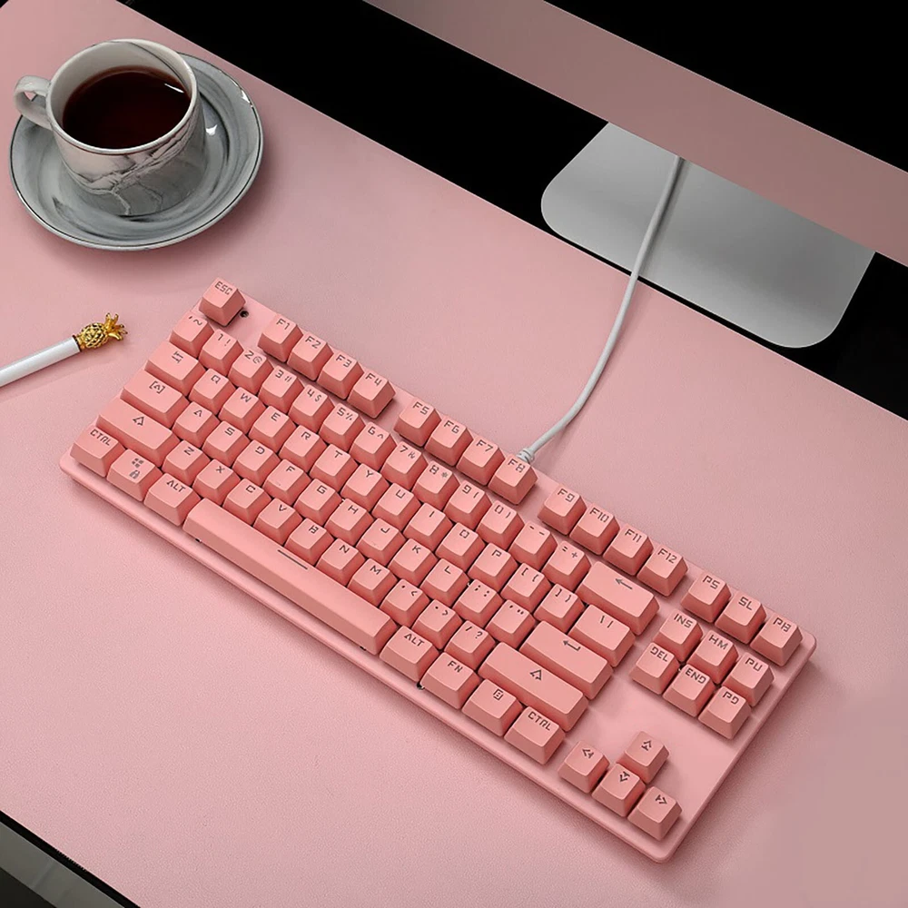 87-Key Mechanical Gaming Keyboard with Blue Axis and Plug-and-Play Design