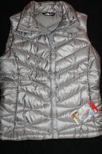 north face silver vest