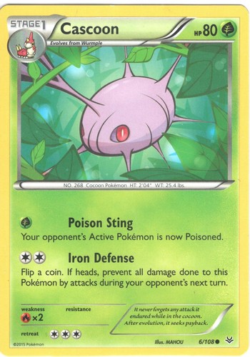 Cascoon - 006/108 Pokemon TCG - Roaring Skies - NM - 第 1/2 張圖片