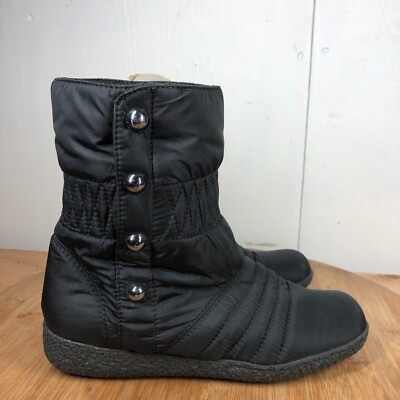 Stuart Weitzman Boots Womens 7 M Shoes Black Nylon Studded Winter Lined Casual