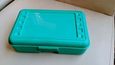 Teal Blue Plastic Pencil / School Supplies Box