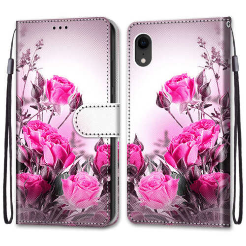 For Various Phone Wild Rose Card Wallet Bag Case Flip Stand Cover Fashion Women - Picture 2 of 12