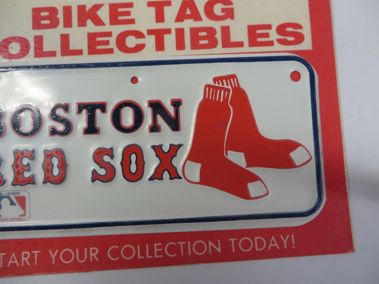 Vtg 1970's Dixie MLB Team BOSTON RED SOX Bike Tag License Plate Bicycle